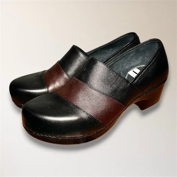 Dansko Tenley Black Brown Nappa Leather Clogs Comfort Work Nurse Shoes Womens 42 - Picture 7 of 12